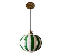 YKCITSQTR 13.8" Circus Style Chandelier Vintage Striped Design Glass Lampshade Lighting Fixtures 16W Dimmable Globe LED Pendant Light For Dining Room Kitchen Island