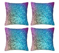 YKCLKSHKA Glitter Sequin Spotset Of 4 Throw Pillows Covers â€“ Square Cushion Inserts For Four Seasons Comfort And Style Suitable For Bedrooms, Guest Rooms, Children'S Rooms, Etc.