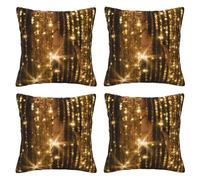 YKCLKSHKA Gold Sequin Sparkleset Of 4 Throw Pillows Covers â€“ Square Cushion Inserts For Four Seasons Comfort And Style Suitable For Bedrooms, Guest Rooms, Children'S Rooms, Etc.