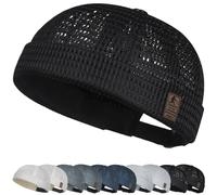 YKDLLF Cappellino da Portuale Uomo Donna Cappello da Marinaio Unisex Berretto Docker Brimless Hat Cap Docker Cap Cappellino da Portuale Uomo Retro Docker Cap Berretto da Motociclista Cappello, black