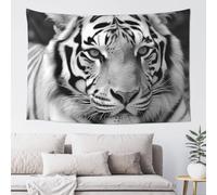 YKEBDFW Tapestry Wall Hanging 152 X 102 Cm Tapestry For Bedroom Funny Black White Tiger Wall Tapestry Wall Art Modern Wall Blanket Dorm Tapestries Poster Banner For Living Room Home Decor