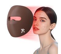 YKeluxon Red Light Therapy Mask for Face, LED Face Mask, Infrared & Red Light Therapy for Face, 6000mAh Rechargeable Portable Redlight Facial Device at Home (Brown)