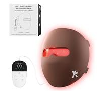 YKeluxon Red Light Therapy Mask for Face, LED Face Mask, Infrared & Red Light Therapy for Face, 6000mAh Rechargeable Portable Redlight Facial Device at Home (Brown)