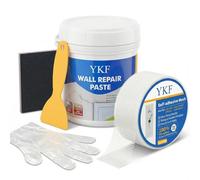 YKF Drywall Repair Kit - 18 OZ Spackle Wall Repair Paste with Self Adhesive Mesh & Scraper for Holes, Cracks - Quick and Easy Wall Surface Fix Solution