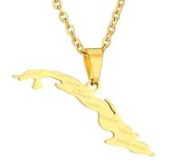 YKHBC Cuba Flag Necklace Fashion Stainless Steel Country Republic Flag Pendant Jewelry for Women Men Hip Hop Colorful Gift (Style C)