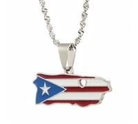 YKHBC Puerto Rico Map Necklace,Puerto Rico Map Pendant,PR Puerto Ricans Patriotic Jewelry Adjustable Chain Accessories Chain Gifts (18)