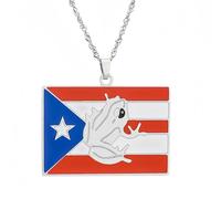YKHBC Puerto Rico Map Necklace,Puerto Rico Map Pendant,PR Puerto Ricans Patriotic Jewelry Adjustable Chain Accessories Chain Gifts (8)