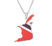 YKHBC Trinidad and Tobago Flag Necklace Fashion Stainless Steel Country Republic Flag Pendant Jewelry for Women Men Gift (Style D)