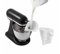 YKIAMGH Foldable Silicone Flour Funnel for Stand Mixers, No-Mess & Anti-Splash Kitchen Gadget, Dishwasher-Safe Baking Accessories Fits 4.5-5Qt (KSM150) Best Kitchen Aid Mixer Attachments (White)