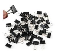 Ykimok 48Pcs Mini Binder Clips, 0.5 inch(13mm), Paper Clamps Micro Size for Office Supplies, Black