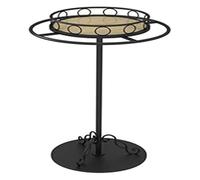 YKJGRTF Rotatable Round Garment Display Rack,360° Rotating Round Clothes Rack Display Stand For Children'S Clothing Store Metal Frame With Wooden Shelf(Black,80cm)