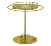 YKJGRTF Rotatable Round Garment Display Rack,360° Rotating Round Clothes Rack Display Stand For Children'S Clothing Store Metal Frame With Wooden Shelf(Gold,70cm)