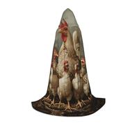 YKJJFVZ A Brood Of Chickens Print Medieval And Renaissance Cloak With Hood,Wizard,Vampire And Halloween Costumes
