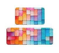 YKJJFVZ Abstract Mosaic Pattern Print Kitchen Mats for Floor,Kitchen Rugs Set,for Various Indoor and Outdoor Spaces