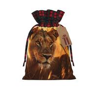 YKJJFVZ African Animals2 Print Drawstring Gift Bags,Christmas Gift Wrapping Sacks Pouches For Xmas Presents Party Favor
