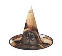 YKJJFVZ Animal Dog French Bulldog Print Trendy Witch Hat,Creative Party Hats,Perfect For Creative And Spooky Costumes