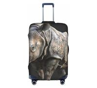 YKJJFVZ Animal Rhino Print Suitcase Protector For Travel,Stylish And Protective Bag Covers For Luggage, White, M