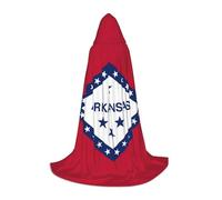 YKJJFVZ Arkansas State Flag Print Medieval And Renaissance Cloak With Hood,Wizard,Vampire And Halloween Costumes, Black, Large