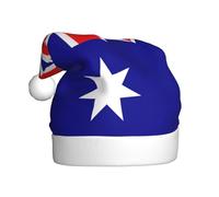YKJJFVZ Australian Flag Print Santa Hat,Christmas Hat Holiday For Adults Unisex,Xmas Hat For New Year Festive Party
