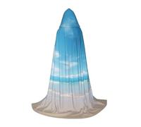 YKJJFVZ Beautiful View Of The Sea Print Medieval And Renaissance Cloak With Hood,Wizard,Vampire And Halloween Costumes