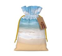 YKJJFVZ Beautiful View Of The Sea Print Medium Size Drawstring Gift Bags Jewelry Pouches For Candy Wedding Favors Christmas