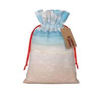 YKJJFVZ Beautiful View Of The Sea Print Versatile Drawstring Christmas Gift Bags,Burlap Material,Xmas Wrapping Bags,Candy Bags