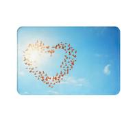 YKJJFVZ Bird Love Heart Art Print Front Door Rug for Indoor Outdoor Entrance,Welcome Mat with Flannel Fabric