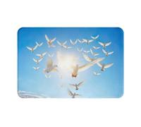 YKJJFVZ Bird Love Heart Art Print Front Door Rug for Indoor Outdoor Entrance,Welcome Mat with Flannel Fabric