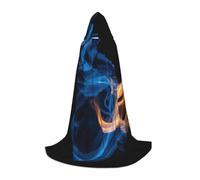 YKJJFVZ Blue Flame Print Medieval And Renaissance Cloak With Hood,Wizard,Vampire And Halloween Costumes