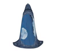 YKJJFVZ Blue Moon Print Medieval And Renaissance Cloak With Hood,Wizard,Vampire And Halloween Costumes