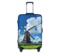 YKJJFVZ Blue Windmill Travel Suitcase Cover, white, S