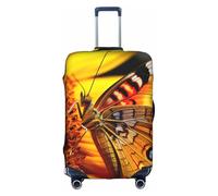 YKJJFVZ Butterfly Foraging Print Suitcase Protector For Travel,Stylish And Protective Bag Covers For Luggage, White, Large