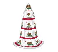 YKJJFVZ California State Flag Print Medieval And Renaissance Cloak With Hood,Wizard,Vampire And Halloween Costumes