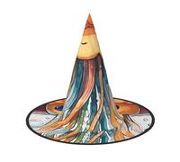YKJJFVZ Colorful Jellyfish Print Trendy Witch Hat,Creative Party Hats,Perfect For Creative And Spooky Costumes