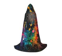 YKJJFVZ Colorful Music Notes Print Medieval And Renaissance Cloak With Hood,Wizard,Vampire And Halloween Costumes