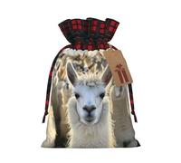 YKJJFVZ Cute Llama Print Drawstring Gift Bags,Christmas Gift Wrapping Sacks Pouches For Xmas Presents Party Favor
