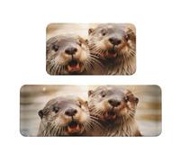 YKJJFVZ Cute Otter Print Kitchen Mats for Floor,Kitchen Rugs Set,for Various Indoor and Outdoor Spaces