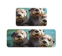 YKJJFVZ Cute Otter Print Kitchen Mats for Floor,Kitchen Rugs Set,for Various Indoor and Outdoor Spaces