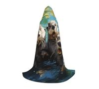 YKJJFVZ Cute Otter Print Medieval And Renaissance Cloak With Hood,Wizard,Vampire And Halloween Costumes