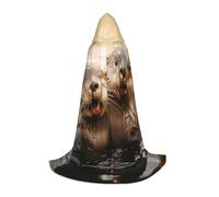 YKJJFVZ Cute Otter Print Medieval And Renaissance Cloak With Hood,Wizard,Vampire And Halloween Costumes