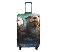 YKJJFVZ Cute Otter Print Suitcase Protector For Travel,Stylish And Protective Bag Covers For Luggage, White, S