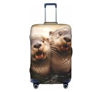 YKJJFVZ Cute Otter Print Suitcase Protector For Travel,Stylish And Protective Bag Covers For Luggage, White, S