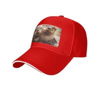 YKJJFVZ Cute Otter Print Unisex Baseball Cap,Golf Hat with Adjustable Strap,for Outdoor Activities and Everyday Wear, Red, One size