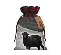YKJJFVZ Cute Sheep Lamb Print Drawstring Gift Bags,Christmas Gift Wrapping Sacks Pouches For Xmas Presents Party Favor