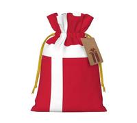YKJJFVZ Danish Flag Print Medium Size Drawstring Gift Bags Jewelry Pouches For Candy Wedding Favors Christmas