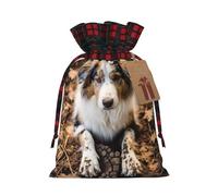 YKJJFVZ Dog Bones Paw Prints Print Drawstring Gift Bags,Christmas Gift Wrapping Sacks Pouches For Xmas Presents Party Favor
