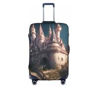 YKJJFVZ Dream-Like Fairy Tale Castle Print Suitcase Protector For Travel,Stylish And Protective Bag Covers For Luggage, White, L