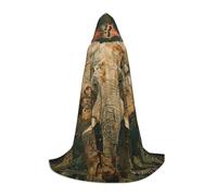 YKJJFVZ Elephant Print Medieval And Renaissance Cloak With Hood,Wizard,Vampire And Halloween Costumes