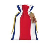 YKJJFVZ Flag Of Costa Rica Print Medium Size Drawstring Gift Bags Jewelry Pouches For Candy Wedding Favors Christmas