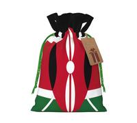 YKJJFVZ Flag Of Kenya Print Medium Size Drawstring Gift Bags Jewelry Pouches For Candy Wedding Favors Christmas